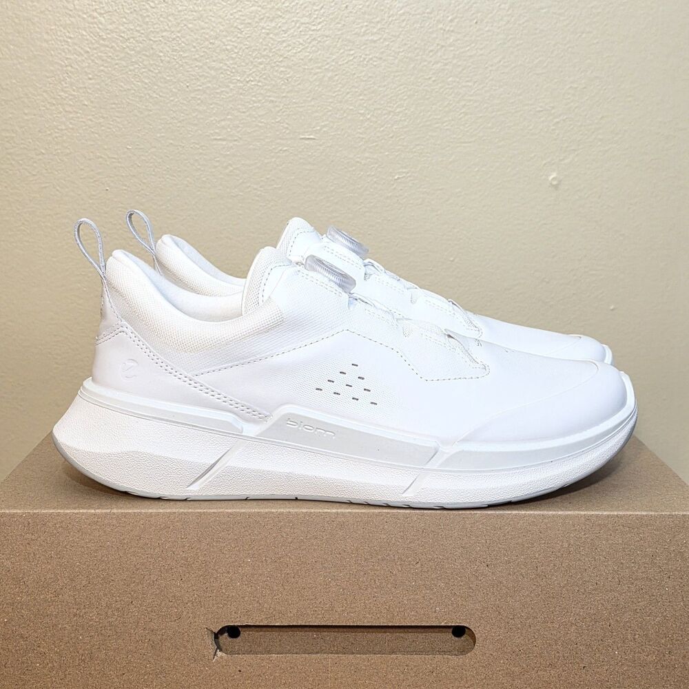 Ecco Biom 2.2 BOA White Leather Shoes 830863 01007 Women's Size 10-10.5